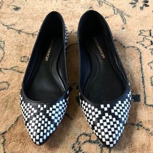 Rebecca Minkoff Women's Pointed Toe B&W Flats